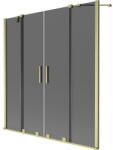 Mexen Velar Duo paravan de cadă cu 2 uși glisante 150 x 150 cm, grafit, auriu periat - 896-150-000-42-55 (896-150-000-42-55)