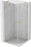 Mexen Lunar cabină de duș semirotundă pivotantă 90 x 90 cm, transparentă, aurie - 833-090L-090P-50-00 (833-090L-090P-50-00)