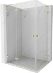 Mexen Lunar L Duo cabină de duș pivotantă stânga 90 x 80 cm, transparentă, auriu periat - 834L-090L-080P-55-00 (834L-090L-080P-55-00)