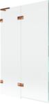Mexen Lunar L paravan cadă, 2 canaturi, stânga, 110 x 150 cm, transparent, aur roz - 897L-110-100-60-00-L (897L-110-100-60-00-L)