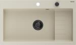 Mexen Omar chiuvetă de bucătărie din granit cu 1 compartiment 800 x 480 mm, bej, sifon negru - 6520801005-69-B (6520801005-69-B) Chiuveta