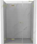 Mexen Lunar-F ușă de duș pliabilă stânga 125 cm, transparentă, aurie periată - 836S-125-050-55-00-L (836S-125-050-55-00-L)