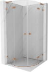 Mexen Lunar L cabină de duș semicirculară rabatabilă 90 x 90 cm, transparent, cupru periat - 833L-090L-090P-65-00 (833L-090L-090P-65-00)