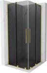 Mexen Velar L Duo cabină de duș glisantă 80 x 80 cm, grafit, aur periat - 871-080-080-02-43-55 (871-080-080-02-43-55)