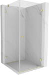 Mexen Lunar-B cabină de duș batantă dreaptă 80 x 80 cm, transparentă, aurie periată - 832-080-080-55-00-P (832-080-080-55-00-P)