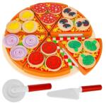 Kruzzel Fa pizzaszeletelő játék készlet tépőzárral, 27 db, 21 cm (00022471)
