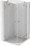 Mexen Lunar cabină de duș semirotundă cu uși batante 90 x 90 cm, transparent, cupru periat - 833-090L-090P-65-00 (833-090L-090P-65-00)