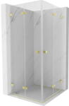 Mexen Lunar-F Duo cabină de duș pliabilă 85 x 85 cm, transparentă, auriu periat - 836-085L-085P-55-00 (836-085L-085P-55-00)