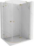 Mexen Lunar cabină de duș semirotundă cu ușă batantă dreapta 80 x 70 cm, transparentă, aurie - 833-080P-070L-50-00 (833-080P-070L-50-00)