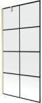 Mexen Next paravan cadă, 1 canat, 90 x 150 cm, grilaj negru, auriu periat - 895-090-000-00-77-55 (895-090-000-00-77-55)