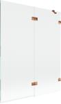 Mexen Lunar paravan de baie cu 2 uși, dreapta 140 x 150 cm, transparent, aur roz - 897-140-100-60-00-P (897-140-100-60-00-P)