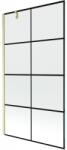 Mexen Next paravan cadă cu 1 panou 100 x 150 cm, grilă neagră, auriu periat - 895-100-000-00-77-55 (895-100-000-00-77-55)