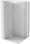 Mexen Lunar L cabină de duș pentagonală basculantă stânga 90 x 90 cm, transparent, nichel periat - 831L-090L-090P-97-00-L (831L-090L-090P-97-00-L)