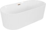 Mexen Paola cadă freestanding canelată 170 x 80 cm, alb lucios, preaplin aur roz - 52721708000-60 (52721708000-60)