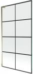 Mexen Next L paravan de baie cu 1 canat 100 x 150 cm, carouri negre, auriu - 895-100-000-03-77-50 (895-100-000-03-77-50)