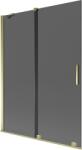 Mexen Velar paravan de baie 2 canate glisante 130 x 150 cm, grafit, auriu - 896-130-000-41-50 (896-130-000-41-50)