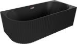 Mexen Gia cada independentă de colț canelată dreaptă 170 x 80 cm, negru mat, preaplin aur roz - 52701708071P-60 (52701708071P-60)