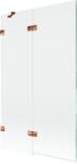 Mexen Lunar paravan de baie cu 2 aripi, stânga 110 x 150 cm, transparent, aur roz - 897-110-100-60-00-L (897-110-100-60-00-L)