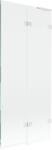 Mexen Lunar L paravan cadă dublu 2-canate dreapta 80 x 150 cm, transparent, alb - 897L-080-100-20-00-P (897L-080-100-20-00-P)