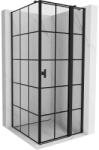 Mexen Mist T cabină de duș pivotantă dreapta 75 x 75 cm, grilaj negru, negru - 8A4T-075-075-70-77-P (8A4T-075-075-70-77-P)