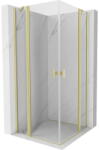 Mexen Mist Duo cabină de duș cu ușă batantă 90 x 90 cm, transparentă, auriu periat - 8A4-090-090-55-00 (8A4-090-090-55-00)
