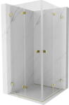 Mexen Lunar-F Cabină de duș Duo pliabilă 70 x 70 cm, transparentă, aurie - 836-070L-070P-50-00 (836-070L-070P-50-00)