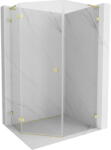 Mexen Lunar L cabina de duș pentagonală basculantă stânga 80 x 90 cm, transparentă, auriu periat - 831L-080L-090P-55-00-L (831L-080L-090P-55-00-L)