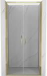 Mexen Exo-B Duo uși de duș duble batante 90 cm, transparent, auriu - 814-090-000-50-00 (814-090-000-50-00)