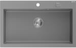Mexen Elix chiuvetă de bucătărie din granit cu o singură cameră 800 x 500 mm, gri, sifon crom - 6527801005-71 (6527801005-71) Chiuveta