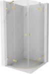Mexen Lunar cabină de duș semirotundă cu ușă batantă 90 x 90 cm, transparentă, auriu periat - 833-090L-090P-55-00 (833-090L-090P-55-00)