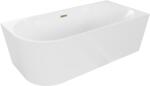 Mexen Mia cadă freestanding de colț dreapta 160 x 80 cm, albă, preaplin auriu - 52691608000P-50 (52691608000P-50)