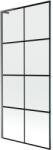 Mexen Next L paravan pentru cadă cu 1 canat 80 x 150 cm, grilaj negru, gun metal - 895-080-000-03-77-95 (895-080-000-03-77-95)