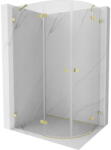 Mexen Lunar cabina de duș semirotundă cu deschidere spre stânga 90 x 80 cm, transparentă, auriu periat - 833-090L-080P-55-00 (833-090L-080P-55-00)