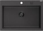 Mexen Elix chiuvetă de granit cu 1 compartiment 700 x 500 mm, negru cu pete, sifon negru - 6526701005-76-B (6526701005-76-B) Chiuveta
