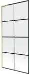 Mexen Next L paravan de baie cu 1 panou 90 x 150 cm, grilaj negru, finisaj auriu periat - 895-090-000-03-77-55 (895-090-000-03-77-55)