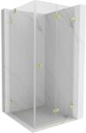Mexen Lunar-F cabină de duș pliabilă dreaptă 80 x 80 cm, transparentă, aurie periată - 836-080-080-55-00-P (836-080-080-55-00-P)