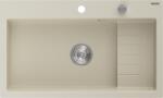 Mexen Omar chiuvetă de granit cu 1 compartiment 800 x 480 mm, bej, sifon crom - 6520801005-69 (6520801005-69) Chiuveta