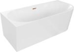 Mexen Mia cadă de baie freestanding colțar stânga 140 x 75 cm, albă, preaplin aur roz - 52691407500L-60 (52691407500L-60)
