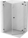 Mexen Lunar L cabină de duș pentagonală cu deschidere dreapta 80 x 90 cm, transparentă, neagră - 831L-080P-090L-70-00-P (831L-080P-090L-70-00-P)