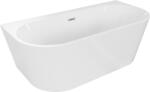 Mexen Oval+ cadă freestanding de perete 170 x 80 cm, albă, preaplin nichel periat - 52681708000-97 (52681708000-97)