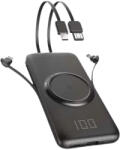 BlackBird P1 10000mAh Power Bank Qi töltéssel, USB, Type-C, Lightning, MicroUSB Fekete (BH1551)