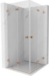Mexen Lunar-F Duo cabină de duș pliabilă 75 x 75 cm, transparentă, cupru periat - 836-075L-075P-65-00 (836-075L-075P-65-00)