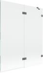 Mexen Lunar paravan cadă 2-pliant dreapta 140 x 150 cm, transparent, gun metal - 897-140-100-95-00-P (897-140-100-95-00-P)