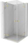 Mexen Lunar Duo cabină de duș cu ușă batantă 90 x 90 cm, transparentă, aurie periată - 834-090L-090P-55-00 (834-090L-090P-55-00)
