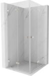 Mexen Lunar-F Cabină de duș Duo pliabilă 85 x 85 cm, transparentă, nichel periat - 836-085L-085P-97-00 (836-085L-085P-97-00)