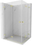 Mexen Lunar-F Duo cabină de duș pliabilă 80 x 75 cm, transparentă, aurie periată - 836-080L-075P-55-00 (836-080L-075P-55-00)