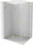 Mexen Lunar L cabina de duș semirotundă oscilantă stânga 100 x 90 cm, transparentă, aurie periată - 833L-100L-090P-55-00 (833L-100L-090P-55-00)