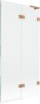 Mexen Lunar L paravan de baie cu 2 uși articulat dreapta 90 x 150 cm, transparent, cupru periat - 897L-090-100-65-00-P (897L-090-100-65-00-P)