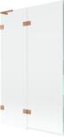 Mexen Lunar L paravan de cadă cu 2 aripi stânga 110 x 150 cm, transparent, cupru periat - 897L-110-100-65-00-L (897L-110-100-65-00-L)