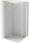 Mexen Lunar L cabină de duș pentagonală pivotantă stânga 100 x 100 cm, transparent, auriu periat - 831L-100L-100P-55-00-L (831L-100L-100P-55-00-L)